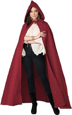 HOODED CLOAK - RED (ADULT - ONE SIZE)