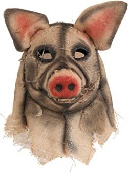 HORROR -  PIG SCARECROW MOUTH MOVER MASK