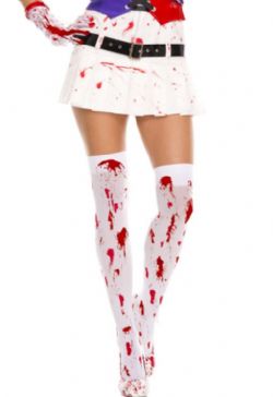 HORROR -  WHITE BLOODY THIGH HIGH (ADULT - ONE SIZE)