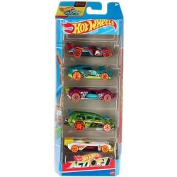HOT WHEELS -  PACK OF 5 CARS 1/64 - ACTION
