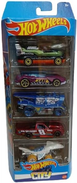 HOT WHEELS -  PACK OF 5 CARS 1/64 - CITY PACK 1