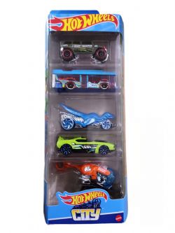 HOT WHEELS -  PACK OF 5 CARS 1/64 - CITY PACK 2