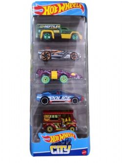 HOT WHEELS -  PACK OF 5 CARS 1/64 - CITY PACK 3