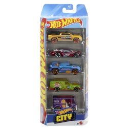 HOT WHEELS -  PACK OF 5 CARS 1/64 - CITY PACK 4