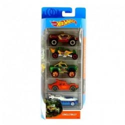 HOT WHEELS -  PACK OF 5 CARS 1/64 - JUNGLE RALLY