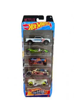 HOT WHEELS -  PACK OF 5 CARS 1/64 - LET'S RACE