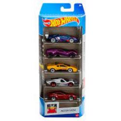 HOT WHEELS -  PACK OF 5 CARS 1/64 - MOTOR SHOW