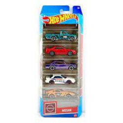 HOT WHEELS -  PACK OF 5 CARS 1/64 - NISSAN