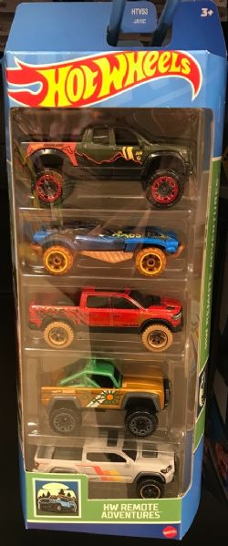 HOT WHEELS -  PACK OF 5 CARS 1/64 - REMOTE ADVENTURES