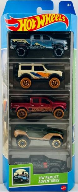 HOT WHEELS -  PACK OF 5 CARS 1/64 - REMOTE ADVENTURES
