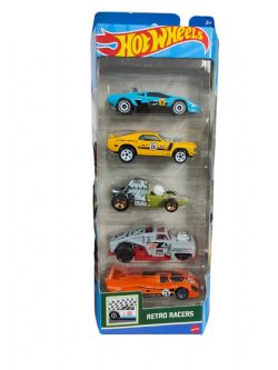 HOT WHEELS -  PACK OF 5 CARS 1/64 - RETRO RACERS