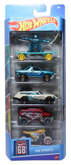HOT WHEELS -  PACK OF 5 CARS 1/64 - SPORTS