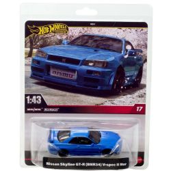 HOT WHEELS PREMIUM -  NISSAN SKYLINE GT-R BLUE (BNR34) V-SPEC II NUR - 1/43 17