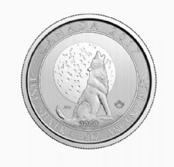 HOWLING WOLVES - 3/4 OUNCE FINE SILVER COIN -  2017 CANADIAN COINS