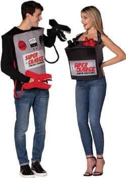 HUMORISTIC -  BATTERY & JUMPER CABLES COUPLES COSTUME (ADULT)
