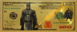 HUMORISTIC BILLS -  JUSTICE LEAGUE: BATMAN - 2009 UNITED STATES 100 DOLLARS NOTE (PURE GOLD PLATED)
