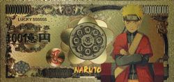 HUMORISTIC BILLS -  NARUTO: NARUTO (20TH ANNIVERSARY) - JAPAN 10 BILLION YEN NOTE (PURE GOLD PLATED)