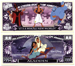 HUMORISTIC NOTES -  ALADDIN - UNITED STATES ONE MILLION DOLLARS NOTE