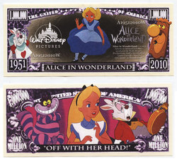 HUMORISTIC NOTES -  ALICE IN WONDERLAND - UNITED STATES ONE MILLION DOLLARS NOTE