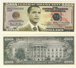 HUMORISTIC NOTES -  BARACK OBAMA 2008 - UNITED STATES ONE MILLION DOLLARS NOTE