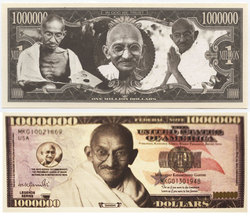 HUMORISTIC NOTES -  GANDHI - UNITED STATES ONE MILLION DOLLARS NOTE