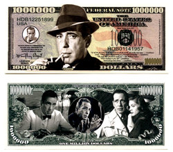 HUMORISTIC NOTES -  HUMPHREY BOGART - UNITED STATES ONE MILLION DOLLARS NOTE