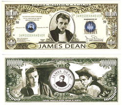 HUMORISTIC NOTES -  JAMES DEAN - UNITED STATES ONE MILLION DOLLARS NOTE
