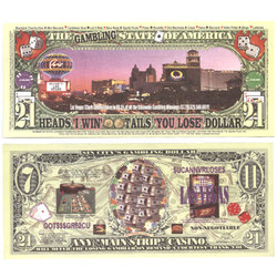 HUMORISTIC NOTES -  MAIN STRIP LAS VEGAS - UNITED STATES 21 DOLLARS NOTE