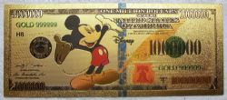 HUMORISTIC NOTES -  MICKEY MOUSE & FRIENDS: MICKEY MOUSE - 2017 UNITED STATES 1 MILLION DOLLARS NOTE (PURE GOLD PLATED)