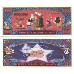 HUMORISTIC NOTES -  POPEYE THE SAILOR MAN - UNITED STATES ONE MILLION DOLLARS NOTE