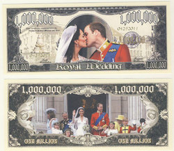 HUMORISTIC NOTES -  ROYAL WEDDING - UNITED STATES ONE MILLION DOLLARS NOTE