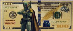 HUMORISTIC NOTES -  STAR WARS: BOBA FETT (ROGUE ONE) - 2009 UNITED STATES 100 DOLLARS NOTE (PURE GOLD PLATED)