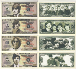 HUMORISTIC NOTES -  THE BEATLES - UNITED STATES ONE MILLION DOLLARS NOTE