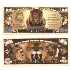 HUMORISTIC NOTES -  THE LION - UNITED STATES ONE MILLION DOLLARS NOTE