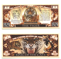 HUMORISTIC NOTES -  THE TIGER - UNITED STATES ONE MILLION DOLLARS NOTE