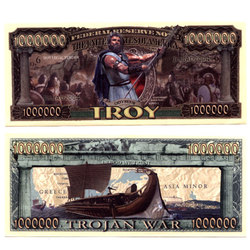 HUMORISTIC NOTES -  TROJAN WAR - UNITED STATES ONE MILLION DOLLARS NOTE