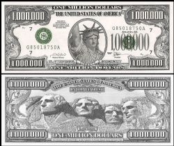 HUMORISTIC NOTES -  UNITED STATES ONE MILLION DOLLARS NOTE - MOUNT RUSHMORE EDITION
