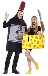 HUMORISTIC -  WINE AND CHEESE COUPLE COSTUMES (ADULT - ONE-SIZE)