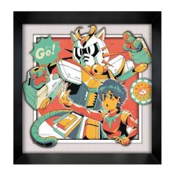 ILLUSTRATA -  NEKOROBOTO - FRAMED PICTURE (WHITE) (12