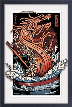 ILLUSTRATA -  RAMEN DRAGON - FRAMED PICTURE (WHITE) (13