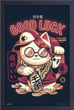 ILLUSTRATA -  THE LUCKY CAT FRAMED PICTURE (13