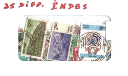 INDIA -  25 ASSORTED STAMPS - INDIA