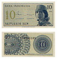 INDONESIA -  10 SEN 1964 (UNC)