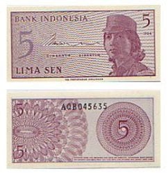INDONESIA -  5 SEN 1964 (UNC)