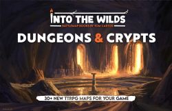 INTO THE WILDS -  BATTLEMAP BOOKS, DUNGEONS AND CRYPTS -  BATTLE MAP