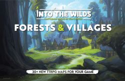 INTO THE WILDS -  BATTLEMAP BOOKS, FORESTS AND VILLAGES -  BATTLE MAP