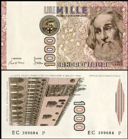 ITALY -  1000 LIRE 1982 (UNC) 109