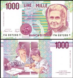 ITALY -  1000 LIRE 1990 (UNC) 114