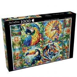 JACAROU PUZZLES -  STAINED GLASS JUNGLE (1000 PIECES)