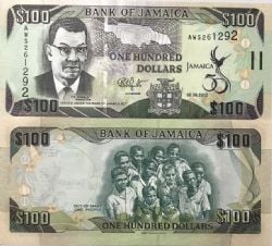 JAMAICA -  100 DOLLARS 2012 (UNC) - COMMEMORATIVE NOTE